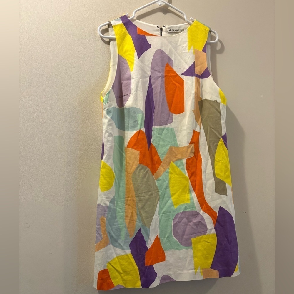 Alice + Olivia Womenâs Size 12 Shift Dress - Abstract Print - Sleeveless